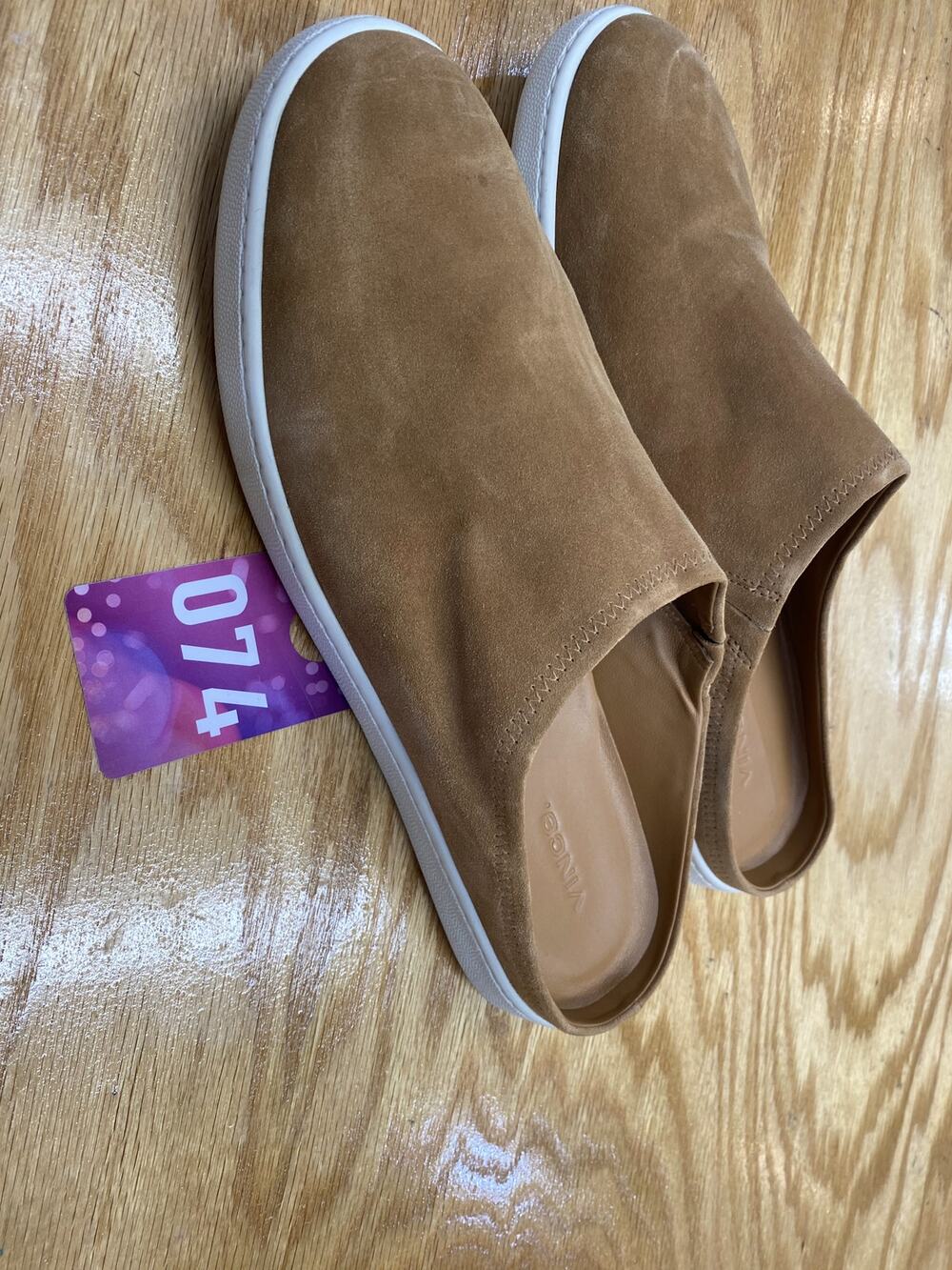 Vince Vianne Women's 10 M Brown Suede Leather Round Toe Comfort Flat Mules